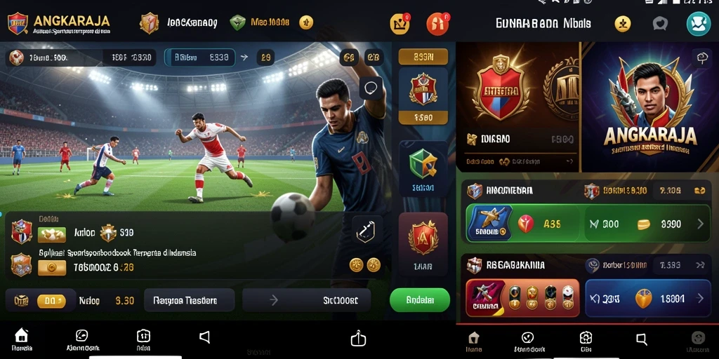 Screenshot utama ANGKARAJA menampilkan fitur taruhan olahraga yang interaktif.