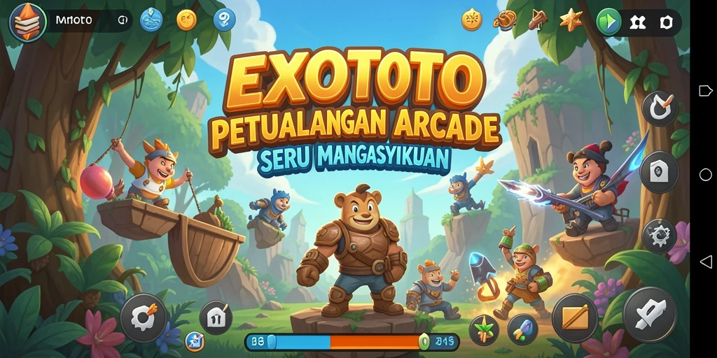Tampilan seru gameplay <strong>EXOTOTO</strong> saat mengatasi rintangan Arcade.