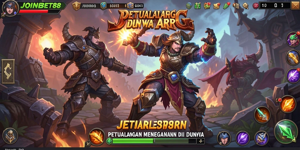 Screenshot utama JOINBET88 menampilkan aksi pertarungan intens di dunia ARPG.