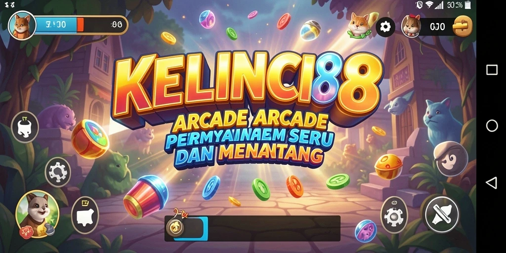 Screenshot gameplay KELINCI88 dengan kelinci beraksi dalam level penuh warna.