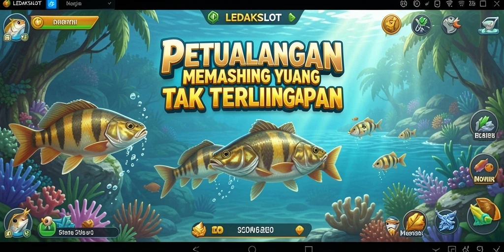 Tampilan gameplay seru saat menangkap ikan di LEDAKSLOT.