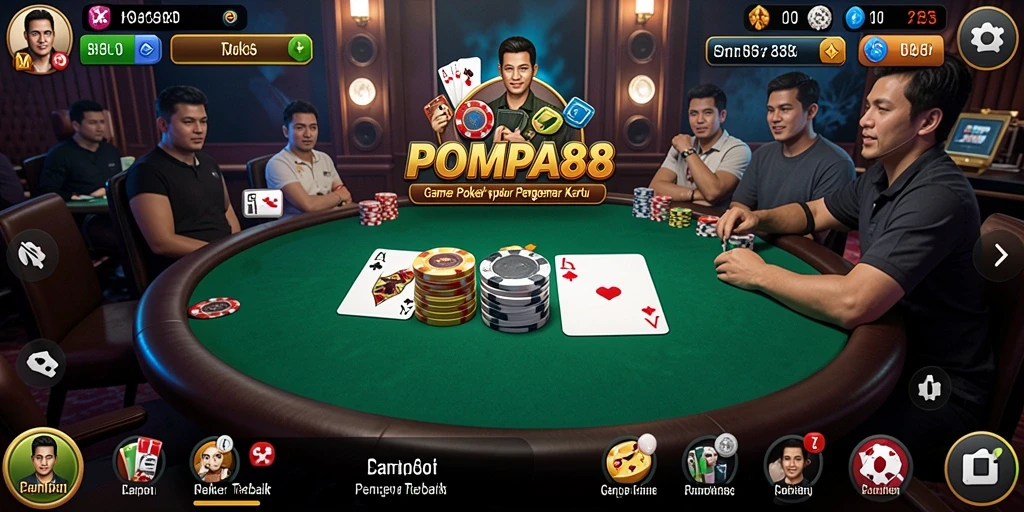 Tampilan gameplay Poker yang seru dan menarik di POMPA88.