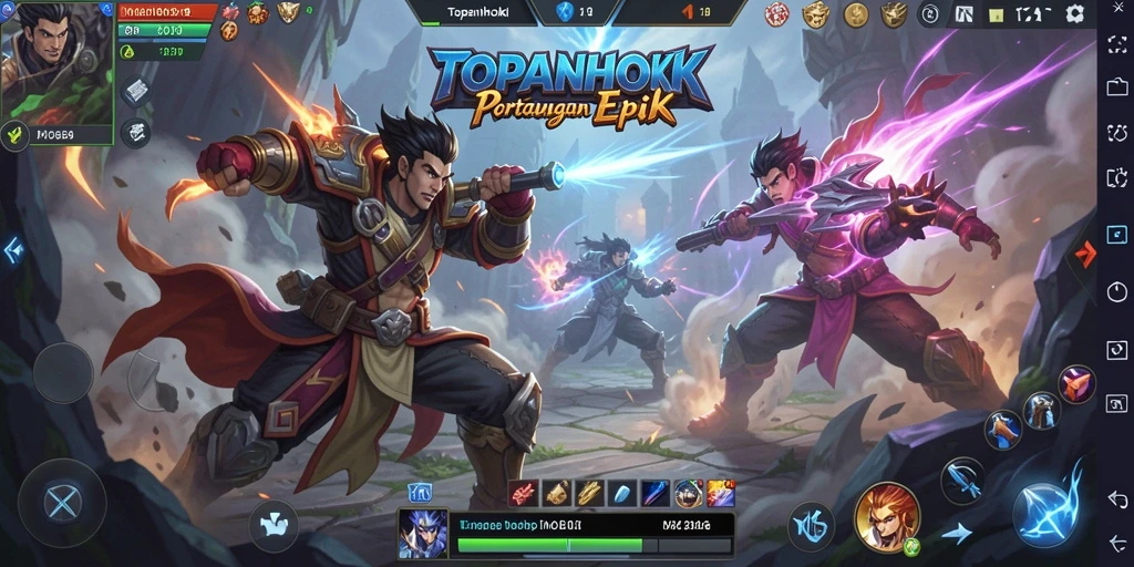 Gameplay seru di TOPANHOKI dengan pertarungan taktis.